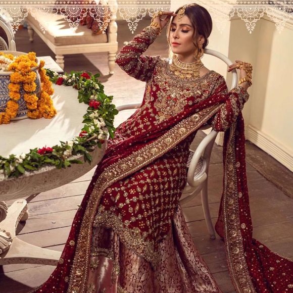 Diwali Special Sharara Salwaar(Indian Outfit) with work all over it - Picture 1 of 4